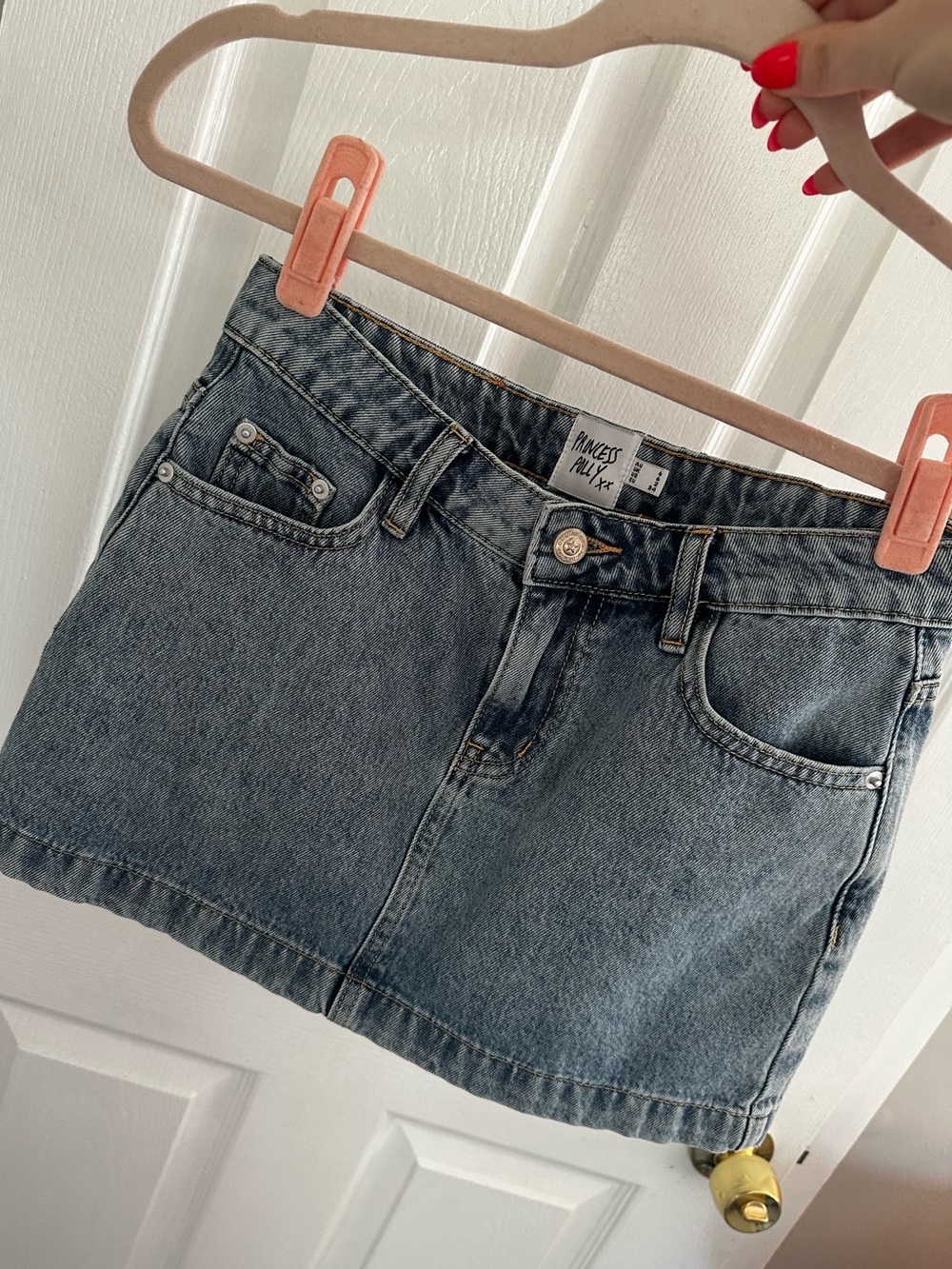 Princess Polly Washed Blue Denim Mini Skirt